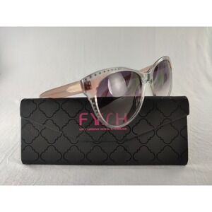 FYSH‎ 2040 S407 Women's Sunglasses Clear Pink Rhinestone Cat Eye 53-18-143